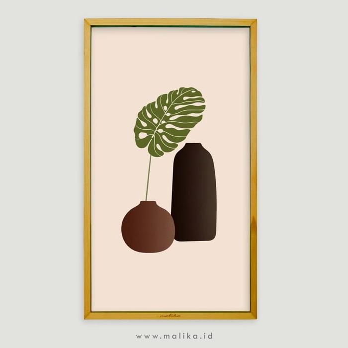 Gambar Hiasan Dinding Scandinavian Monstera Nature Art Warm dari malikawallart undefined Tokopedia