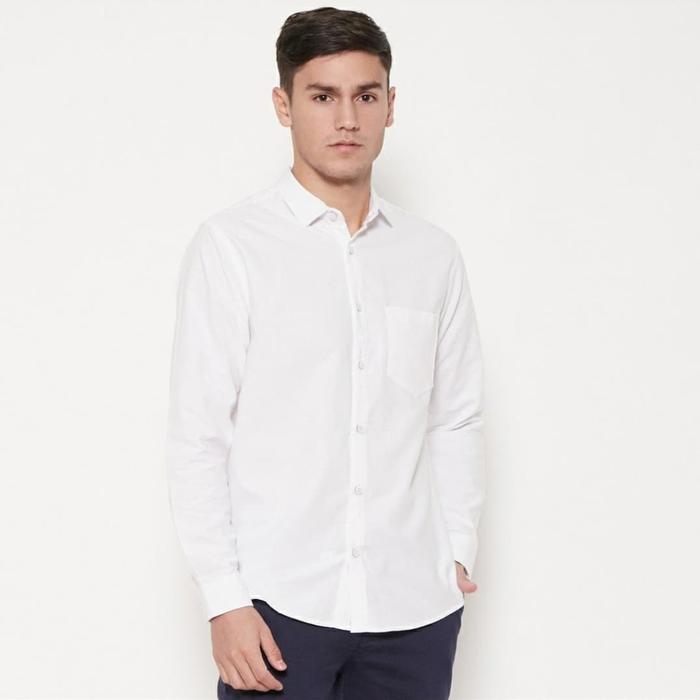 Gambar CodeMale Kemeja putih, kemeja formal, kemeja,stand up, daleman jas - Putih, M dari Code Male undefined Tokopedia