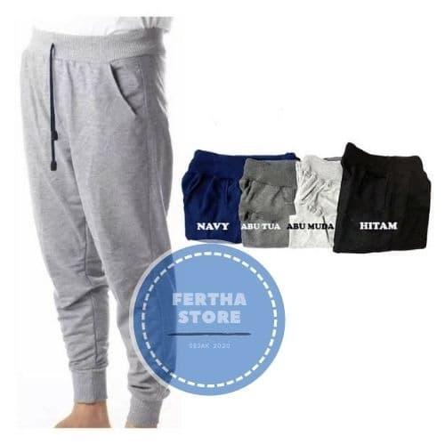 CELANA JOGGER PANJANG ABU MUDA PRIA WANITA UNISEX MURAH OLAHRAGA KEREN  Hitam, XL FIT XXL di Fertha Store Tokopedia