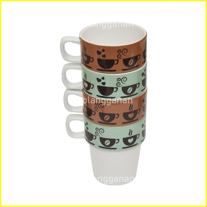Jual Appetite 310 Ml Set Pcs Coffee Mug Stackable Kota