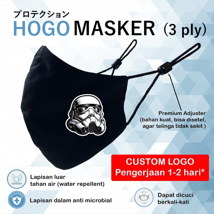 Gambar Masker Kain 3 ply Non Medis Water Repellant - CUSTOM LOGO dari Toko Om Sugi undefined Tokopedia