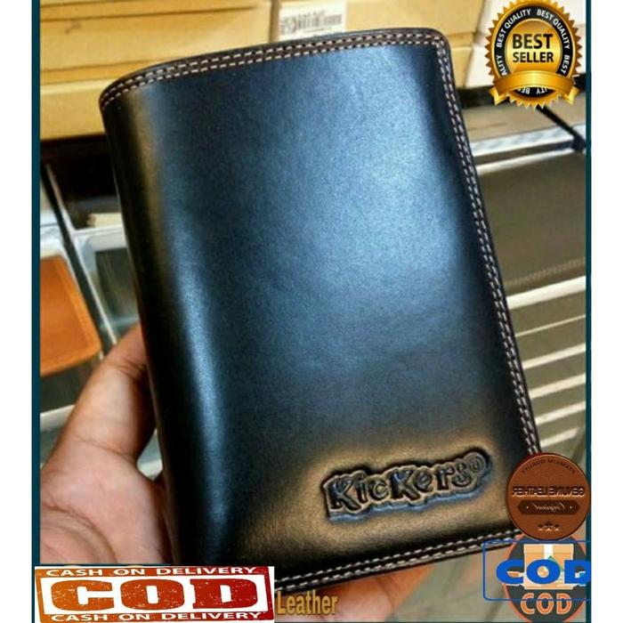 Gambar Dompet Kickers Premium Hitam Kulit Asli - Dompet Pria 100% Kulit Sapi dari Barang Kulit Asli undefined Tokopedia