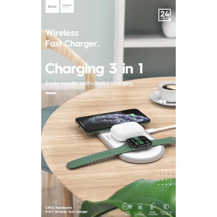 Jual HOCO CW24 Handsome in1 Fast Wireless Charger Apple Watch