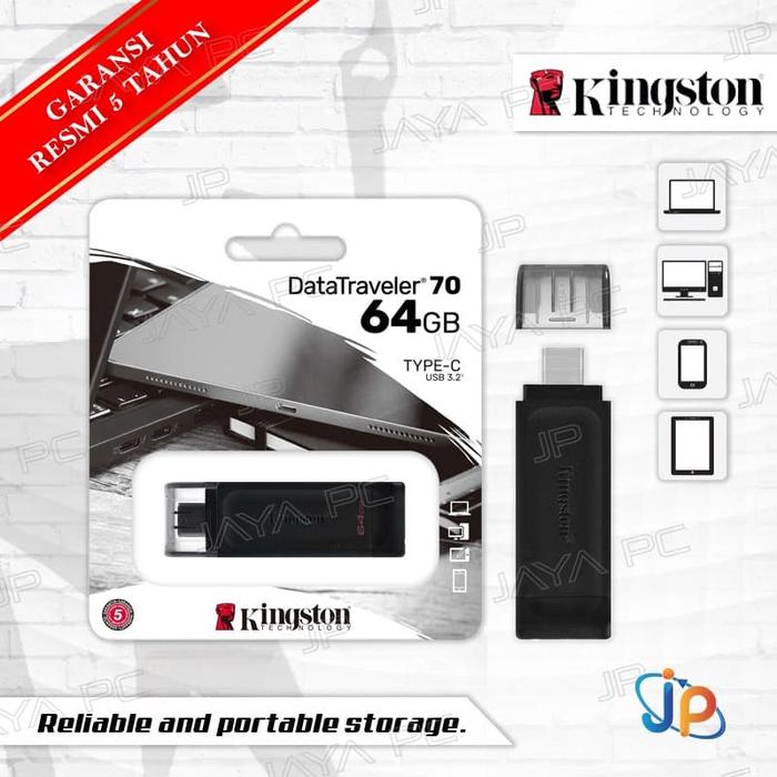 Gambar FlashDisk Kingston DT70 64GB - DataTraveler 70 64 GB USB Type-C dari Jaya PC undefined Tokopedia