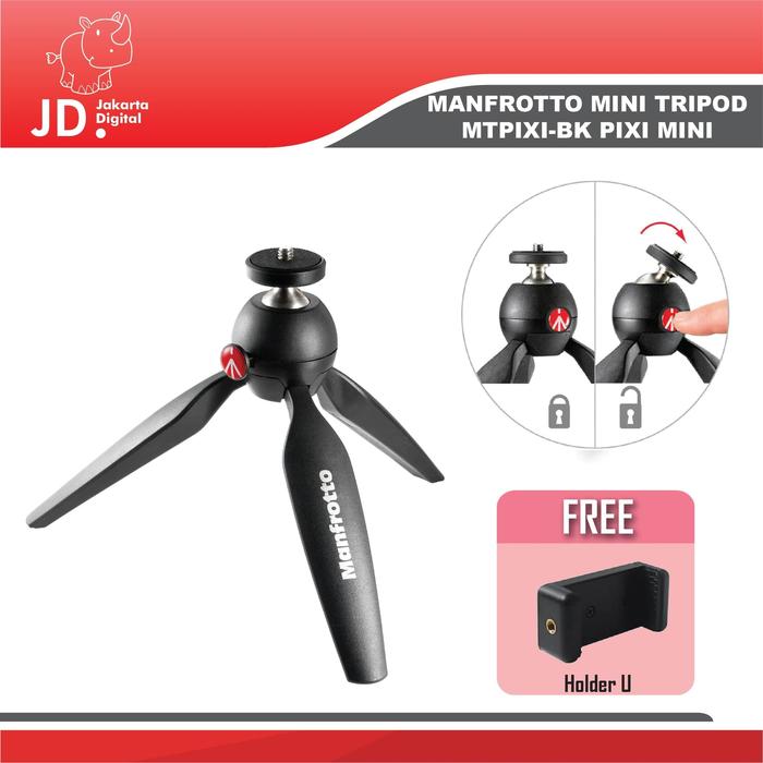 Jual Manfrotto Mini Tripod MTPIXI-BK Pixi Mini Black Kota