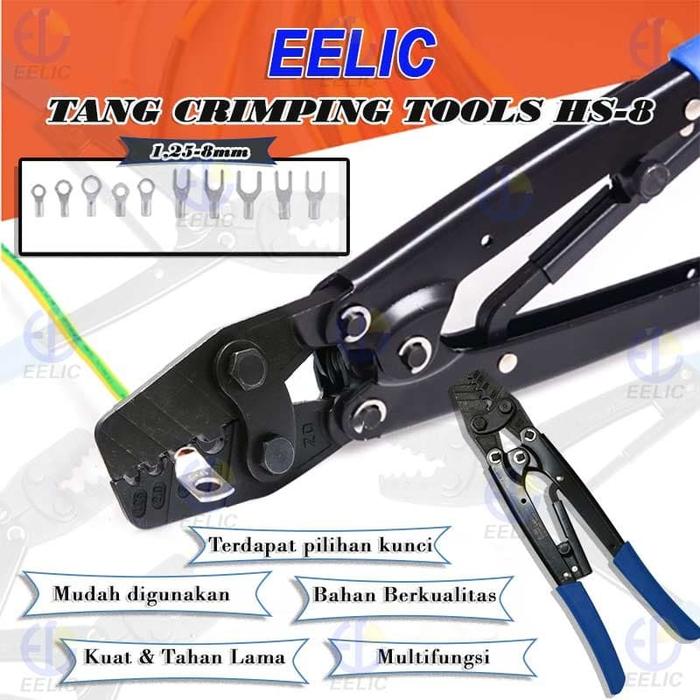 Gambar EELIC TAP-HS8 Tang hand crimping tools press skun HS-8 AWG 16-8 dari EELIC undefined Tokopedia