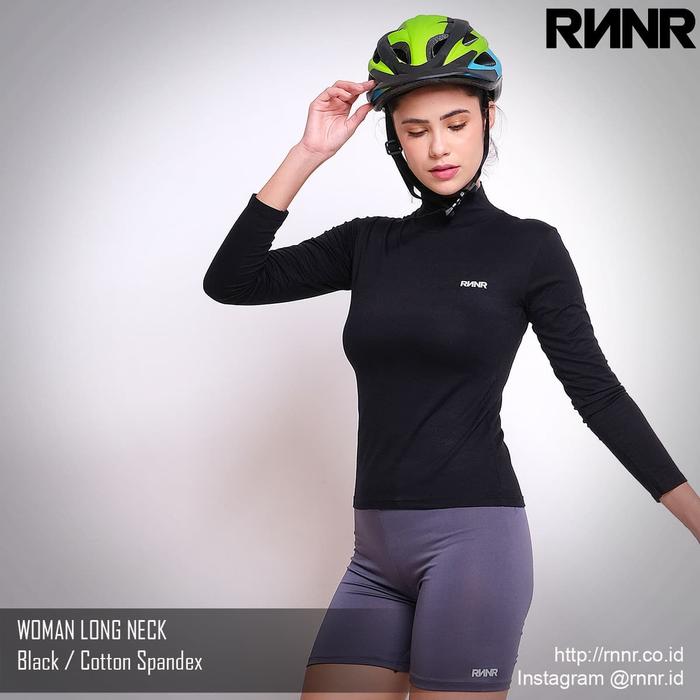 Gambar Baju Sepeda Wanita Bahan Katun Spandex Model Long Neck - Hitam, L dari RNNR.id undefined Tokopedia