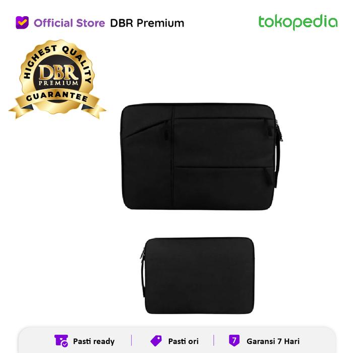 Gambar TAS LAPTOP SOFTCASE SLEEVE MACBOOK 14" INCH 15.6 INCH WATERPROOF 8003 - Hitam dari DBR Premium undefined Tokopedia