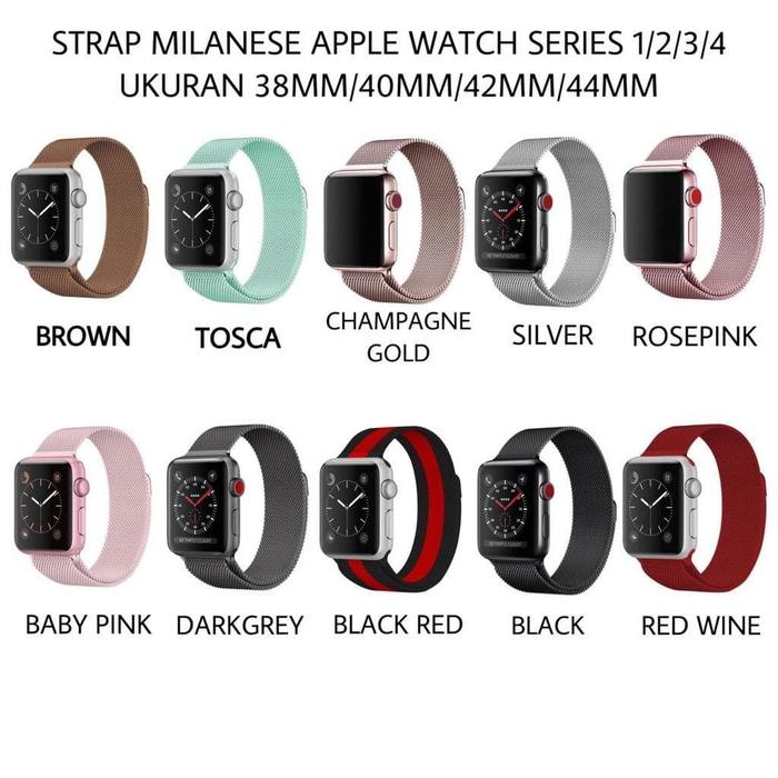 Tokopedia Apple Watch 38mm Pink Strap Milanese Apple Watch Series 1/2/3/4  38mm 42mm 40mm 44mm CHAMPAGNE GOLD, 38MM 40MM 41MM