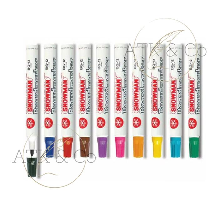 Gambar Spidol Papan Tulis Whiteboard Snowman White Board Marker BG-12 - Hitam dari ATK & Co undefined Tokopedia