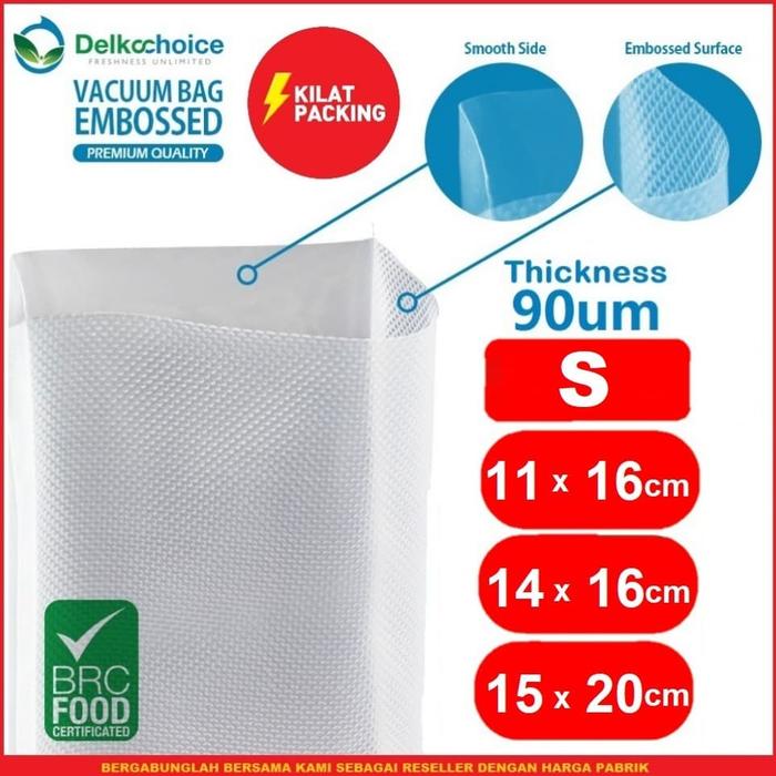 Gambar PLASTIK VAKUM EMBOS MAKANAN - VACUUM EMBOSSED DELKOCHOICE Pack S - 15CM x 20CM dari kilat packing undefined Tokopedia