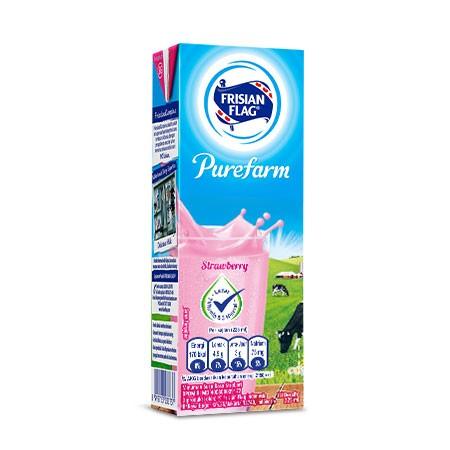 Gambar Frisian Flag Purefarm Rasa Stroberi 225ml - Bendera Susu UHT dari TOKO MURSALIM undefined Tokopedia