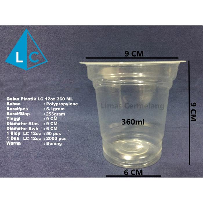 Gambar LC Cup Bubble Glass 12/14/16 Oz Slop 50pcs - 12 Oz dari Tokovita1981 undefined Tokopedia