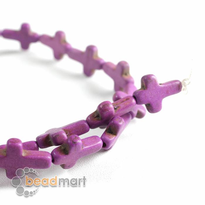 Gambar Manik Batu Alam Howlite Salib, 1 Renteng, Bahan Aksesoris - Ungu dari Beadmart undefined Tokopedia