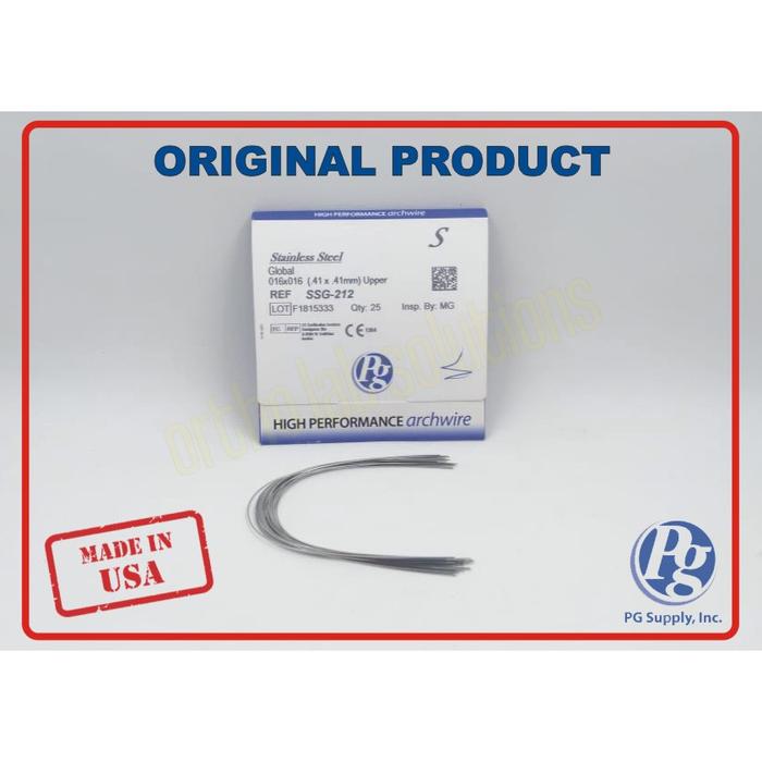 Gambar PG STAINLESS STEEL GLOBAL FORM WIRE / ORIGINAL ORTHODONTIC WIRE RECTA - 016 x 016 Up dari Ortho Lab Solution undefined Tokopedia