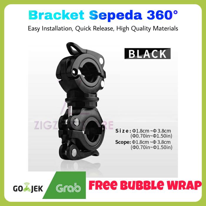 Gambar Bracket Senter Sepeda Type D (360 Derajat) - Hitam Hitam dari ZigZag-Store undefined Tokopedia