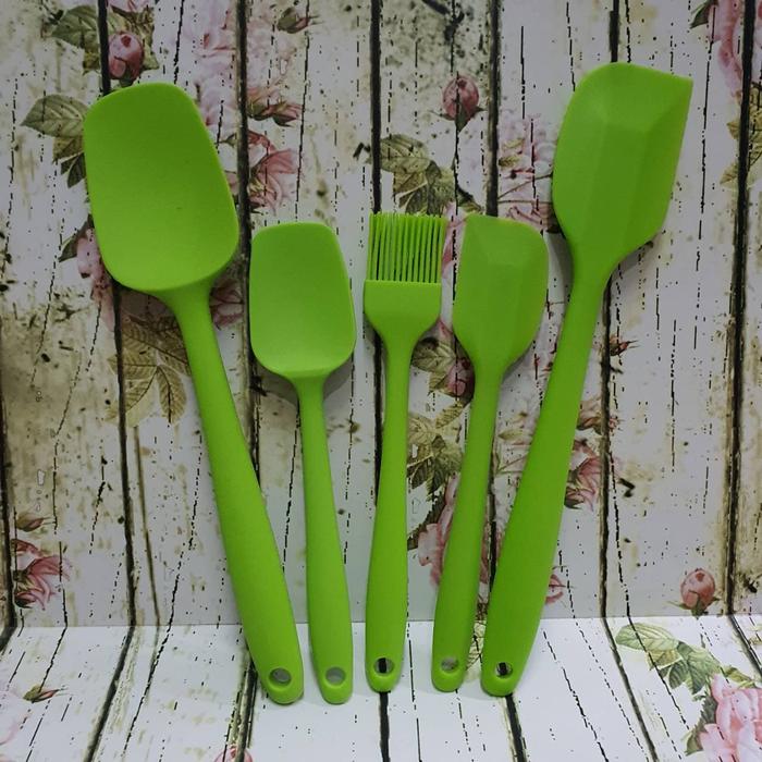Gambar rubber silicon spatula set 5pcs - Hijau dari etc shopline undefined Tokopedia