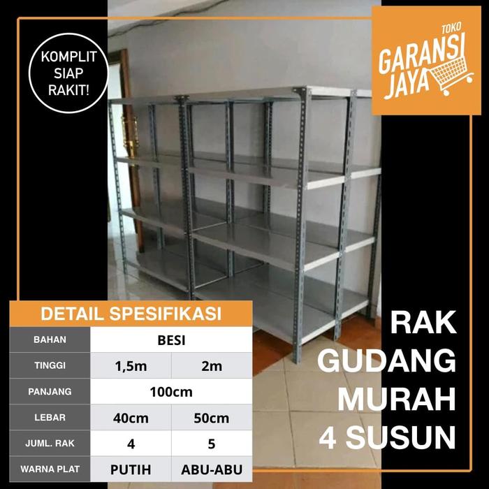 Gambar Rak Besi Murah Susun 4 (Uk. Plat 100x50cm) dari Garansi Jaya undefined Tokopedia