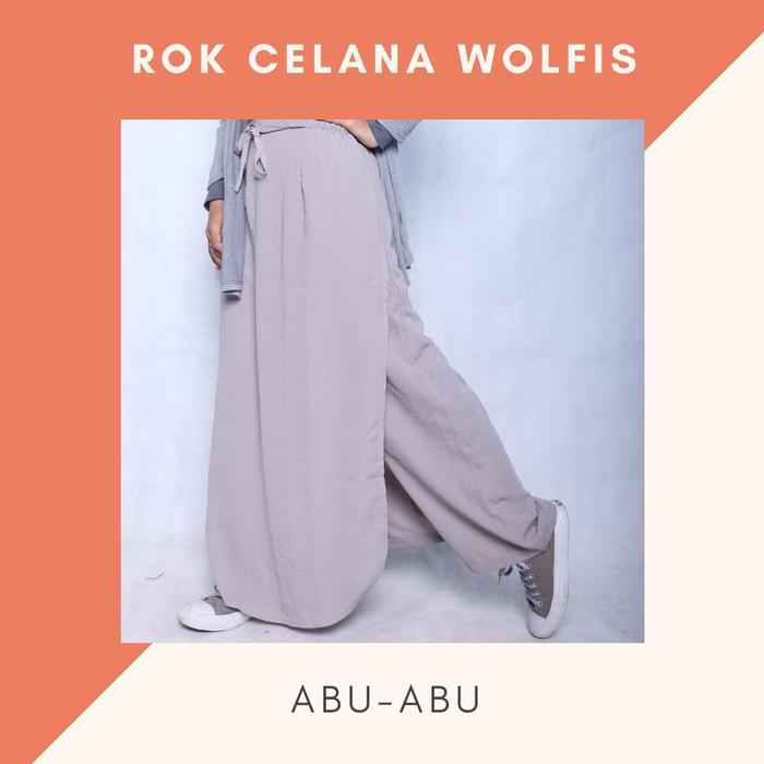 Gambar Rok Celana muslimah bahan Wolfis - Abu-abu, L dari Ummistorenew undefined Tokopedia