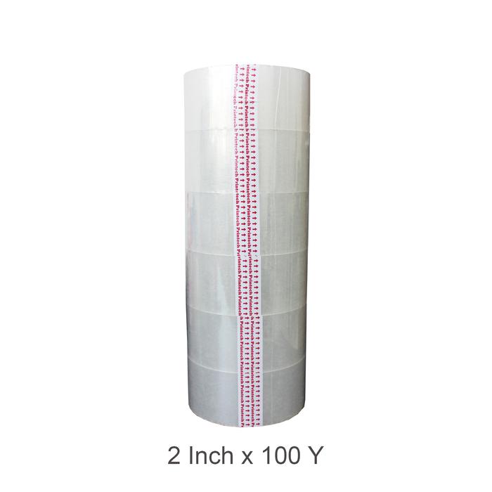 Gambar PRINTECH OPP Tape Lakban Bening / Coklat 2 Inch 100 Y / 1 Selop 6 Roll - Putih dari printech undefined Tokopedia