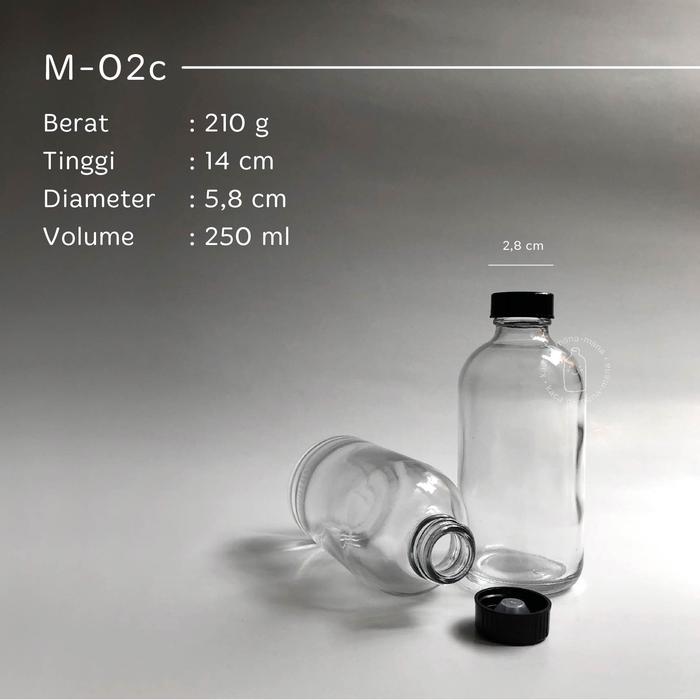 Gambar Botol kaca 250ml - botol juice kopi - boston round - Phenolic Cap dari Kaca dimana-mana undefined Tokopedia