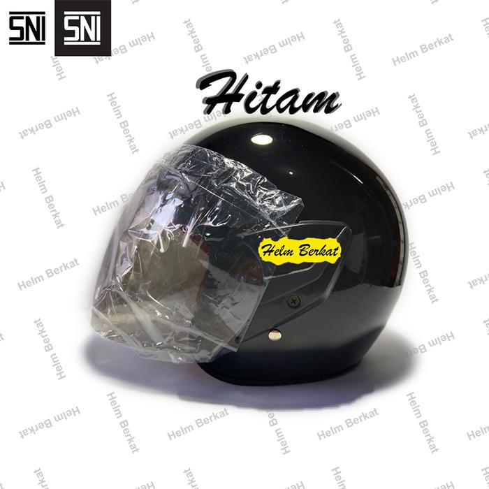 Gambar Helm SNI Murah Berkualitas - Hitam dari Helm Berkat undefined Tokopedia