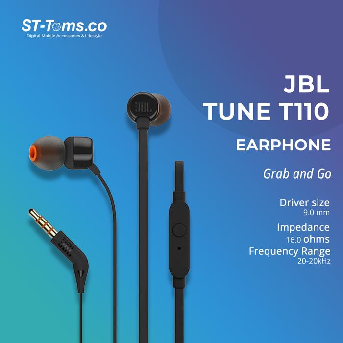 Gambar JBL In-Ear Headphone T110 - Biru - 360 - Hitam dari ST-Toms.co undefined Tokopedia