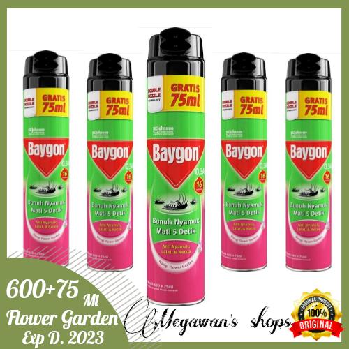 Gambar Baygon Aerosol 600ml + 75ml / Baygon Flower Garden 600 ml dari MEGAWAN's shops undefined Tokopedia