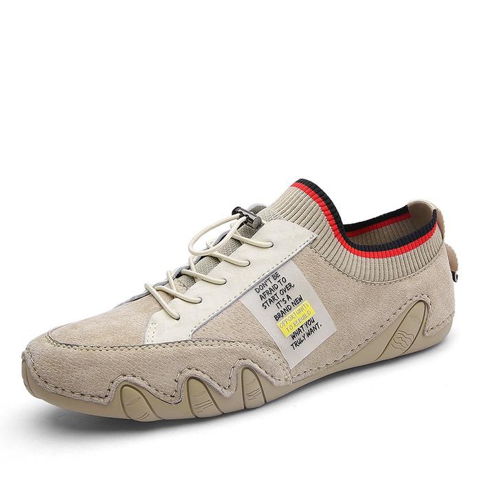 Gambar JH43 Sepatu Loafers Mengemudi Pria Kasual Baru Kulit Sapi Asli - Beige dari SOHOESTORE.ID undefined Tokopedia