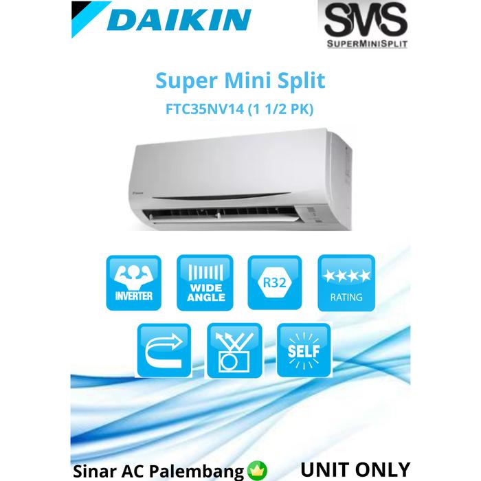 Jual Ac Daikin 1 1 2 Pk Thailand Ftc35nv14 Standard Freon R32 Kota Palembang Sinar Ac Palembang 