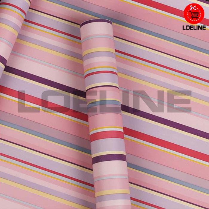 Gambar Wallpaper Dinding Sticker Walpaper Stiker PVC Tempel 45x10 m Motif - Garis Pelangi dari Loeline undefined Tokopedia