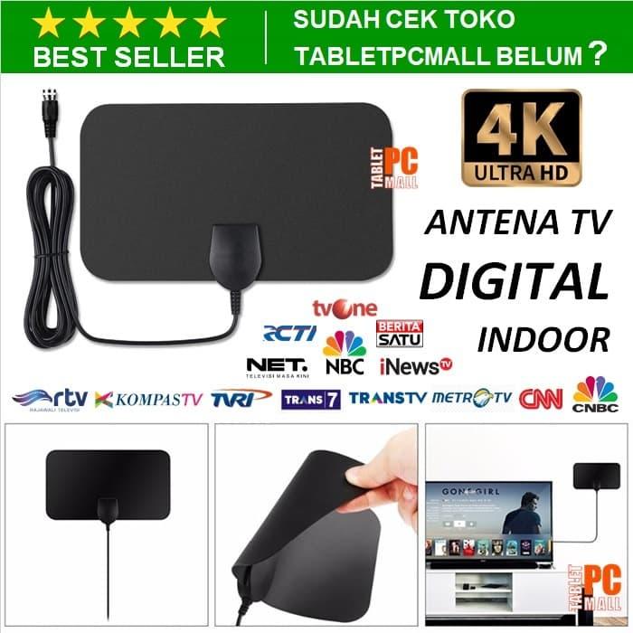 Jual Antena TV Digital Indoor DVB-T2 4K High Gain 25dB VHF UHF 50 Miles ...