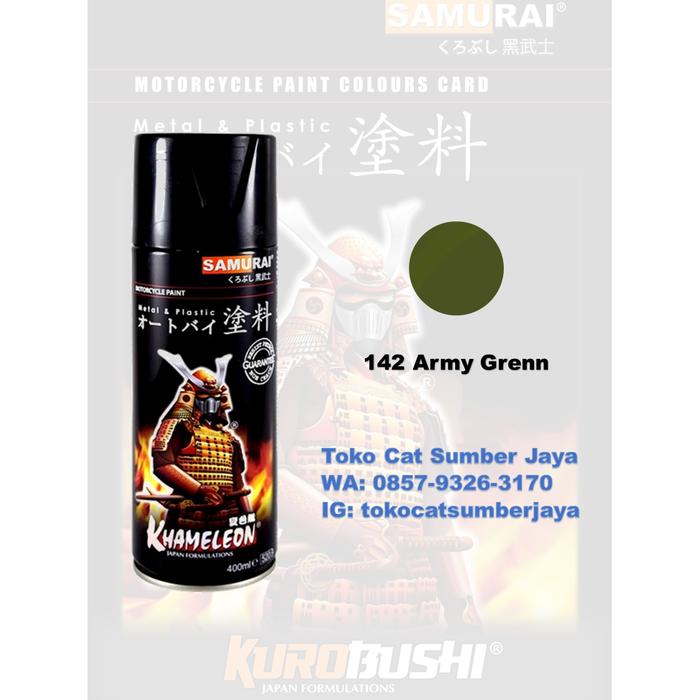 Gambar Cat Semprot Samurai Paint Standar Colour (142 Army Green) dari Toko Cat Sumber Jaya undefined Tokopedia