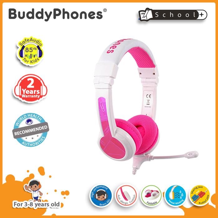 Gambar BuddyPhones School+ Online Learning Headphones for Kids - Merah Muda dari BuddyPhones Indonesia undefined Tokopedia