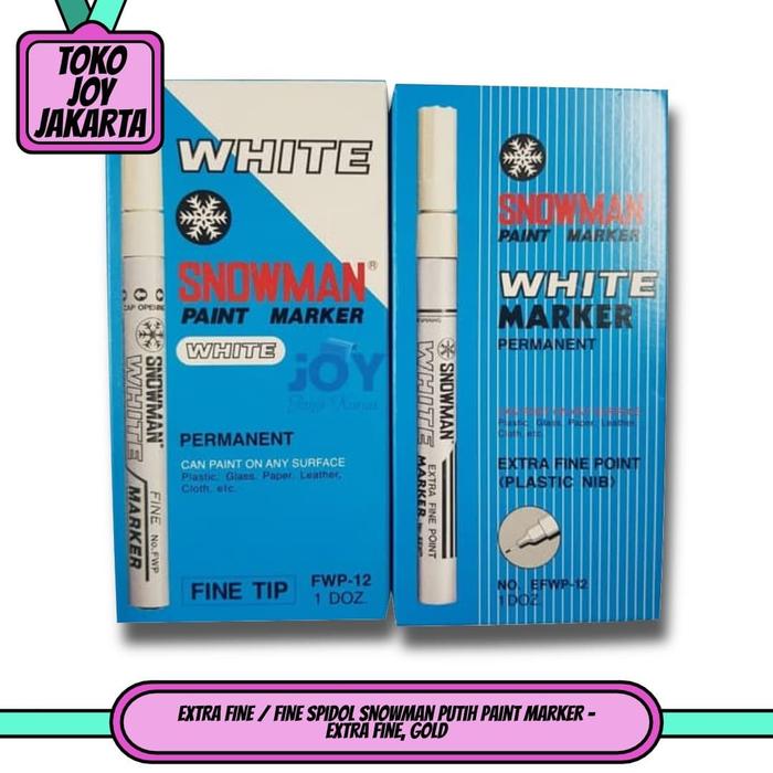 Gambar EXTRA FINE / FINE Spidol Snowman Putih Paint Marker - extra fine, gold dari Toko Joy Jakarta undefined Tokopedia