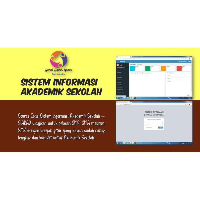 Jual Source Code Sistem Informasi Akademik Sekolah Siakad Original Dipandu Kab Bogor Berkah Digital Madani Tokopedia