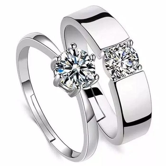 Gambar Cincin pasangan Tunangan nikah kawin Berlian pria Wanita Couple Rings dari Satu Furniture_NEW undefined Tokopedia