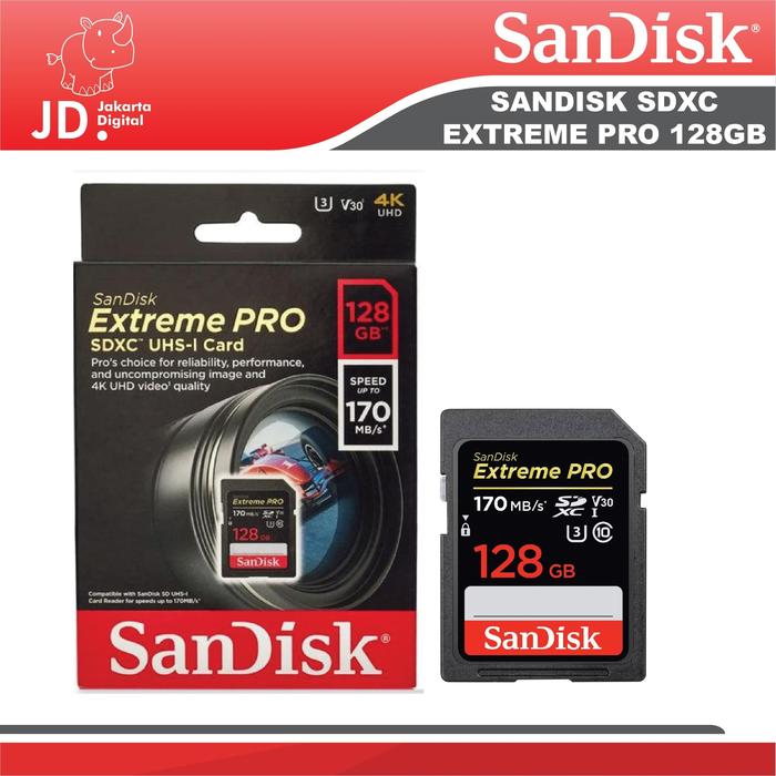 MEMORY SANDISK EXTREME PRO SD 128GB 170MB/S di Jakarta Digital Tokopedia