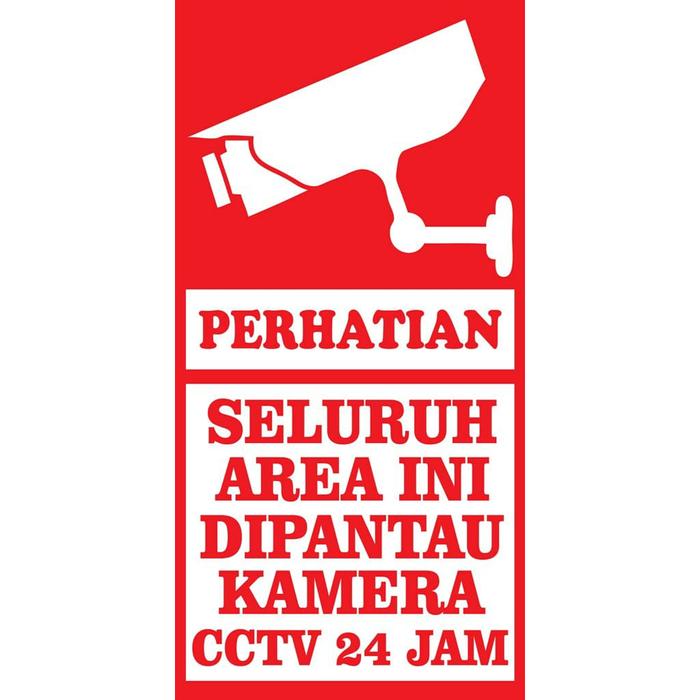 Gambar Sticker Stiker CCTV ukuran medium 15x30 cm rumah parkiran motor mobil - Merah  Putih dari Indosolarpower undefined Tokopedia