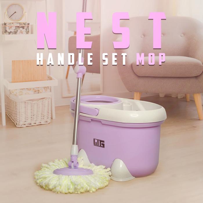 Gambar WNG Nest Spin Mop / Tornado Mop alat pel lantai super mop 360 spin - Ungu dari Pinter Cetak undefined Tokopedia