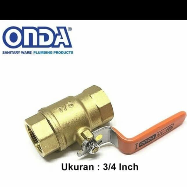 Gambar BALL VALVE Onda ¾ inch Kuningan Stop Kran 3/4" Engkol [ORIGINAL] dari TB Sinar Rejeki 44 undefined Tokopedia