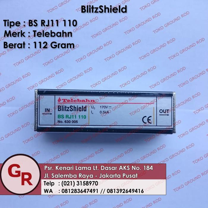 Gambar Surge Arrester BlitzSield - Type BS RJ11 110 - TELEBAHN dari Ground Rod undefined Tokopedia