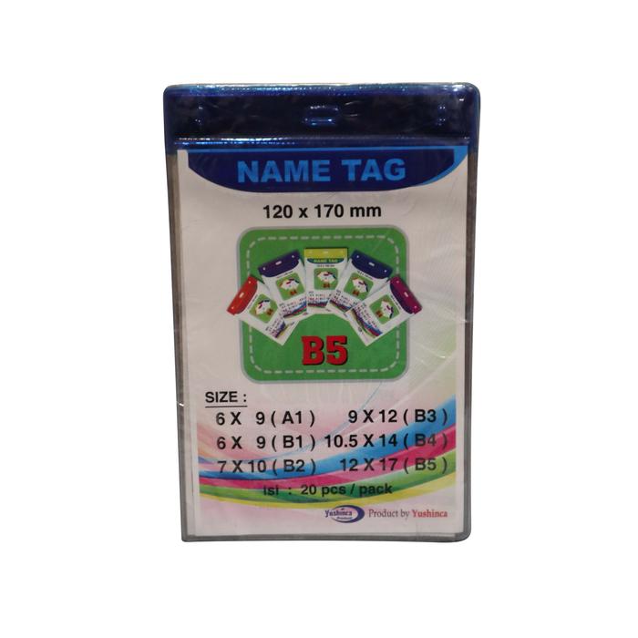 Gambar Name Tag Warna B5 /card case/name tag holder/id card/mika kartu nama - Biru dari yushincashop undefined Tokopedia