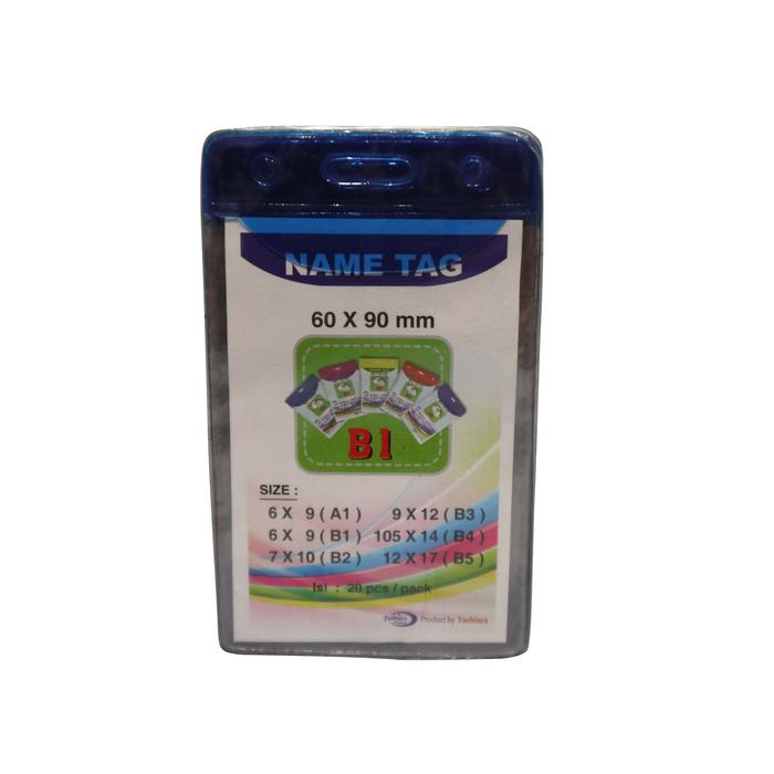 Gambar Name Tag Warna B1 /card case/name tag holder/id card/mika kartu nama - Biru dari yushincashop undefined Tokopedia