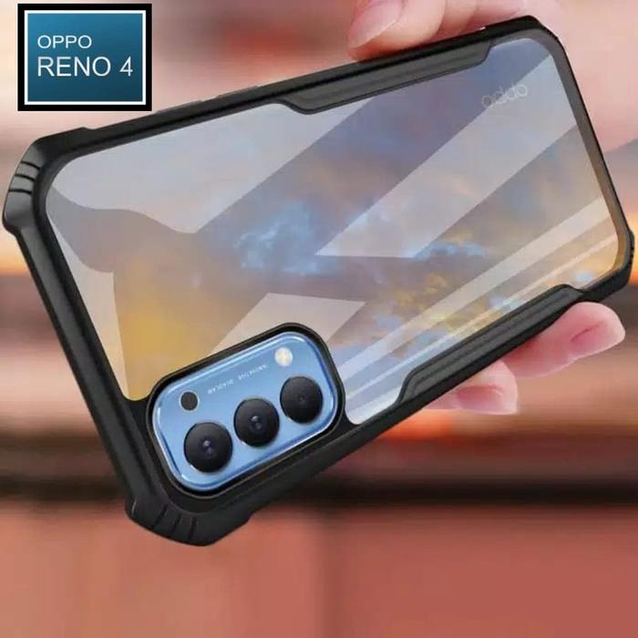 SoftCase Oppo RENO Hard Case Armor Bumper Clear Merah