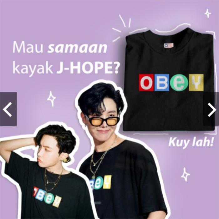 kaos BTS JHOPE OBEY DYNAMITE UNISEX 