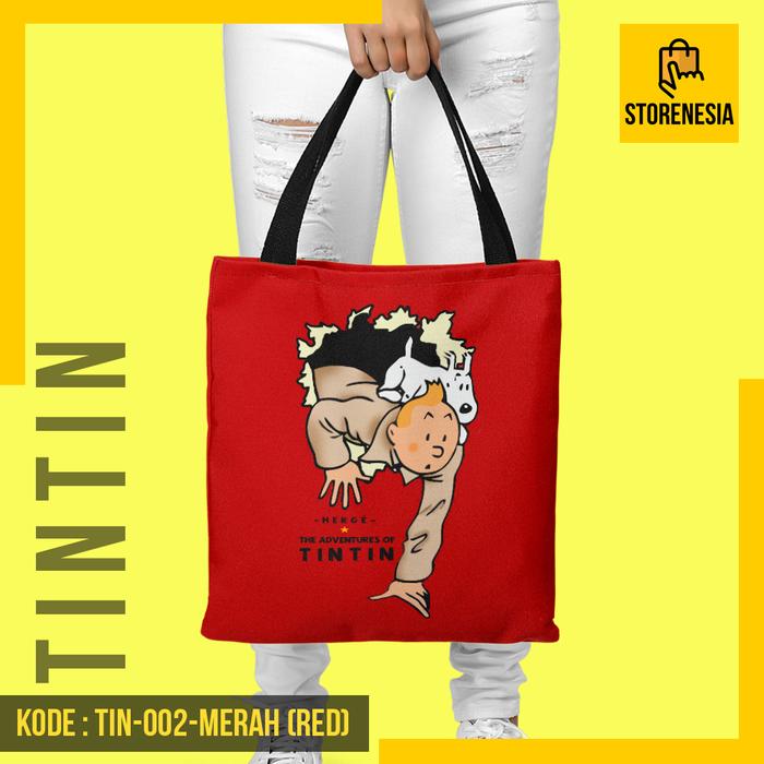 Gambar Tas Premium Totebag Tintin - TIN-002 - Merah dari storenesiacom undefined Tokopedia
