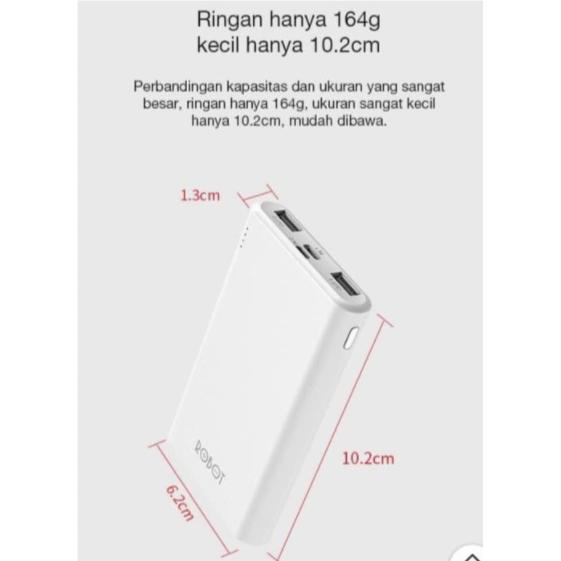 Gambar ROBOT POWERBANK RT 7500 7000mAh POWER BANK RT7500 2 INPUT & 2 OUTPUT - Putih dari mp infinity undefined Tokopedia