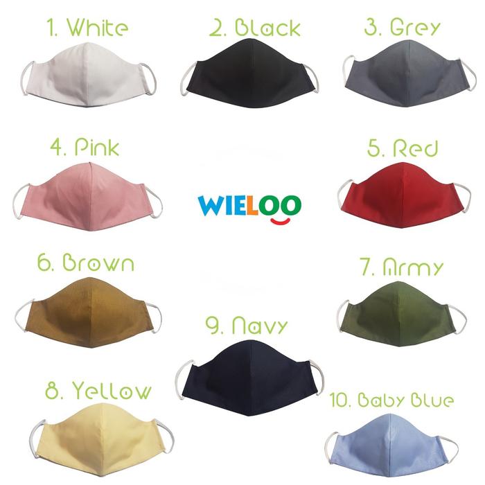 Gambar Masker Kain 3 ply + Insert High Quality / Standart WHO (earloop) - Hitam dari wieloo undefined Tokopedia