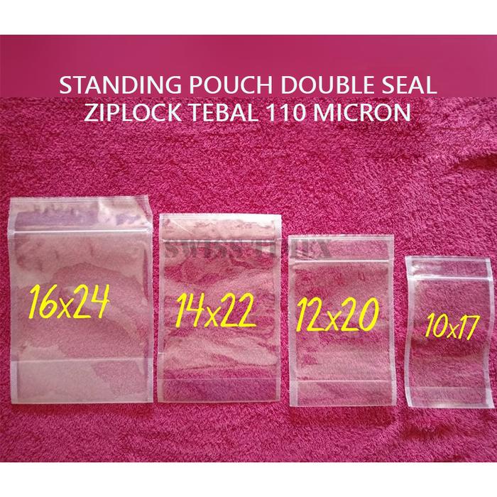 Gambar 20Pcs Standing Pouch Polos Double Seal Ziplock Kemasan Snack - 12 x 20 CM dari Serba Kemasan undefined Tokopedia